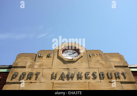 Old post office clock and sign in Upper Hambleton Village, near Rutland ...