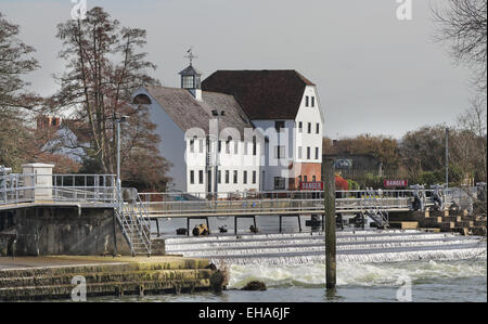 Hambleden Mill and Weir on the River Thames in England Stock Photo