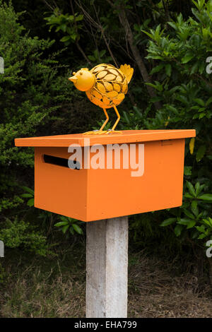 Customised, humorous novelty mailbox, New Zealand Stock Photo