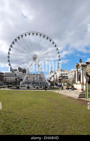 Manchester, England: Big Wheel, Piccadilly Gardens Stock Photo