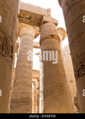 The Hypostyle Hall  within the Temple of Amun at Karnak, Luxor Egypt Stock Photo