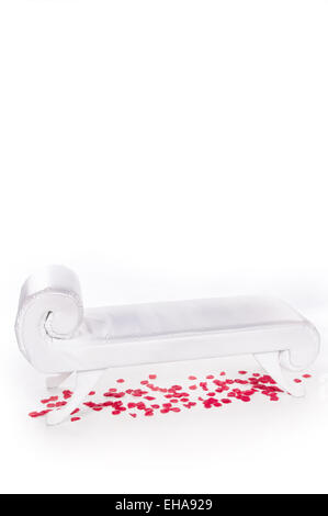 Sofa leather white Stock Photo