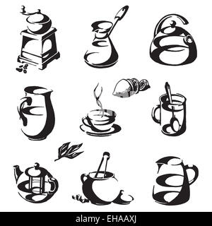 coffee and tea vector logo design template. cup or drink icon. Stock Photo