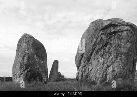 Part of the stone circle called Long Meg and her Daughters Stock Photo