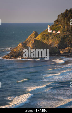 Heceta Head Lighthouse along the Oregon Coast, USA Stock Photo