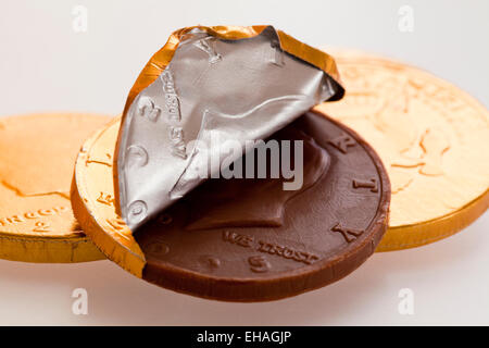 Chocolate coins - USA Stock Photo