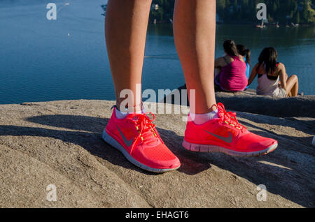 pink Nike running shoes Stock Photo