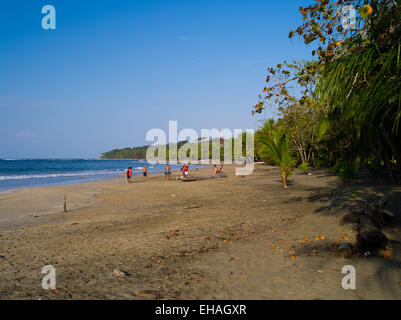 The sun sets at the beach at Manzanillo, Limon, Costa Rica. Stock Photo