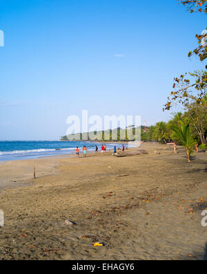 The sun sets at the beach at Manzanillo, Limon, Costa Rica. Stock Photo