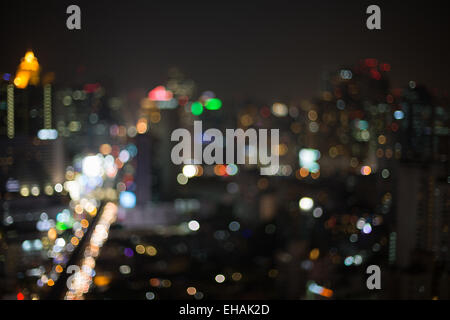 A defocused, light blur bokeh, background of Bangkok, Thailand. Stock Photo