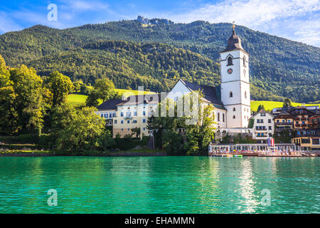 View of Parish Church at St. Wolfgang in Austria Stock Photo