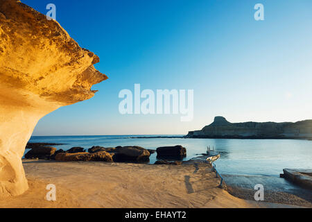 Mediterranean Europe, Malta, Gozo Island, Xwejni Bay Stock Photo