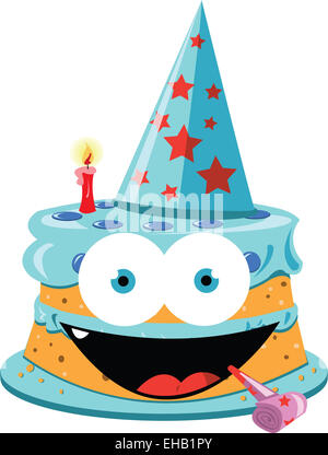 a vector cartoon representing a funny party cake Stock Photo