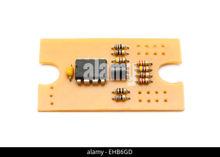 Homemade Circuit Board with Components. Stock Photo