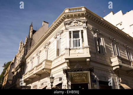 Argentina, Buenos Aires, San Telmo, Defensa, pharmacy in elegant turn of century building Stock Photo