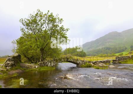 Slaters Bridge, Little Langdale, Lake District National Park, Cumbria, England, UK. Stock Photo