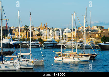 Mediterranean Europe, Malta, Valletta, Msida Creek harbour Stock Photo