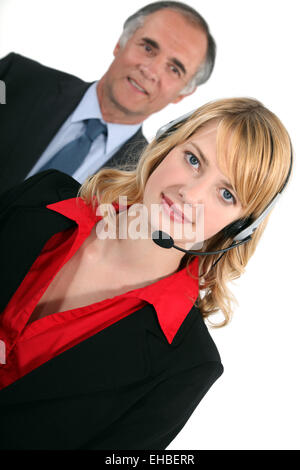 Operator and manager Stock Photo