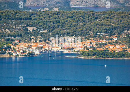 Veli Iz aerial waterfront view Stock Photo
