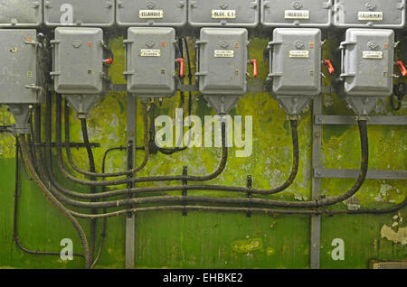 Old Electric Cables and Circuit in Fort Saint Gobain on the Maginot Line Modane Savoie France Stock Photo