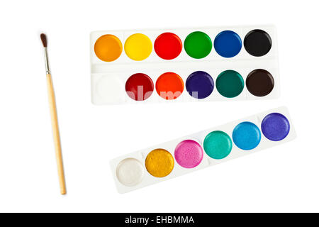 Paintbrush and paints Stock Photo