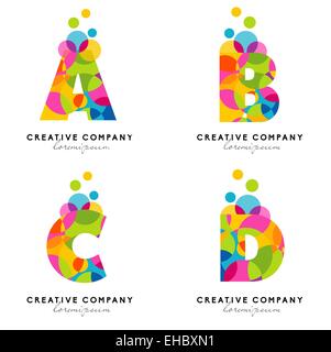 Creative Alphabet Letters Logo. Vector Letters. Colorful alphabet letters. Stock Photo
