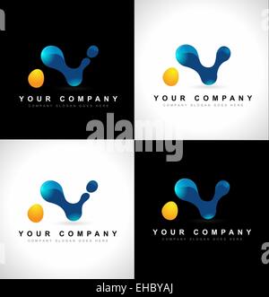 Letter N logo Design Concepts. Creative letter N Vector Logo set. Stock Photo