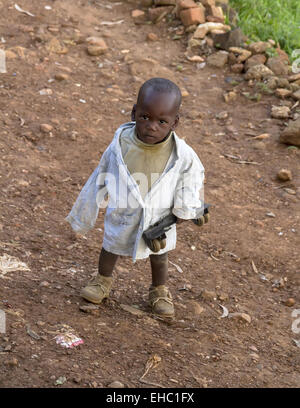 KIGALI, RWANDA - NOVEMBER 14, 2013: Unidentified child in a street in Kigali on November 14, 2013, Kingali, Rwanda Stock Photo