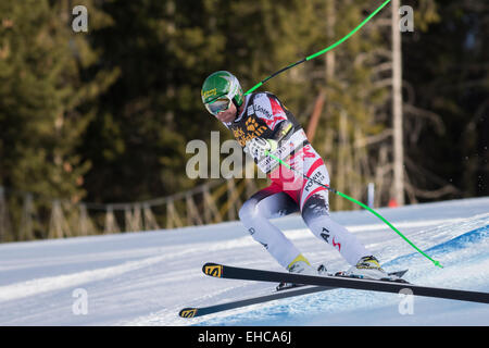 Val Gardena, Italy 20 December 2014. KROELL Klaus (Aur) competing in the Audi FIS Alpine Skiing World Cup Super-G race Stock Photo