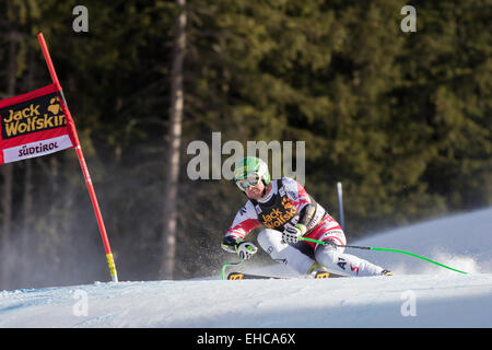 Val Gardena, Italy 20 December 2014. KROELL Klaus (Aur) competing in the Audi FIS Alpine Skiing World Cup Super-G race Stock Photo