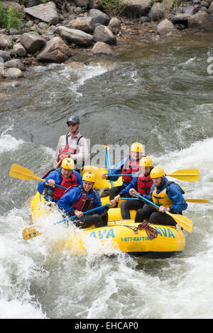 Rafters in the Numbers Section of the Arkansas River above Buena Vista, Colorado. Stock Photo