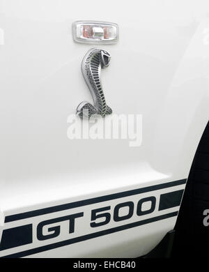 2007 Ford Mustang Shelby GT 500 badge Stock Photo