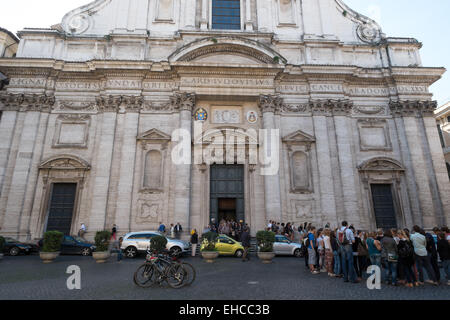 The Church of St. Ignatius of Loyola at Campus Martius in Rome. (Chiesa di Sant'Ignazio di Loyola in Campo Marzio). Exterior. Stock Photo