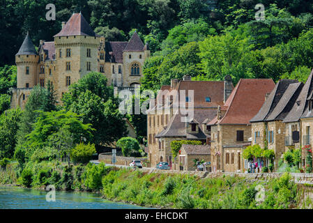 La Roque Gageac, France - June 22, 2012: beautiful village of La Roque Gageac Dordogne Perigord France Stock Photo