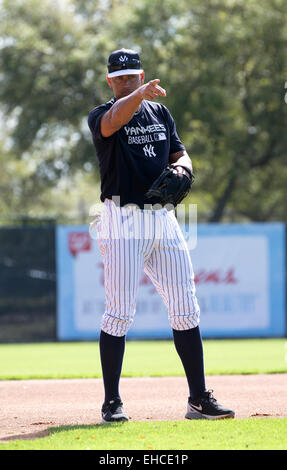 Tampa, Florida, USA. 10th Mar, 2014. Alex Rodriguez (Yankees) MLB : Alex Rodriguez of the New York Yankees points during the New York Yankees spring training baseball camp in Tampa, Florida, United States . © Thomas Anderson/AFLO/Alamy Live News Stock Photo
