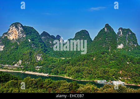 Li river, near Yangshuo in Guangxi province  China Stock Photo