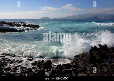 Waves, Areia Funda, Pico Island, Azores, Portugal Stock Photo
