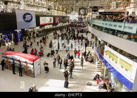 London Waterloo Railway Station Concourse, UK Stock Photo