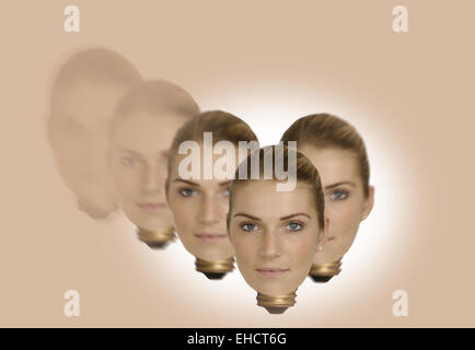 cloned female head Stock Photo