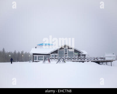 The Horizont mountain cafe and restaurant at the ski resort of Levi Lapland Finland Stock Photo