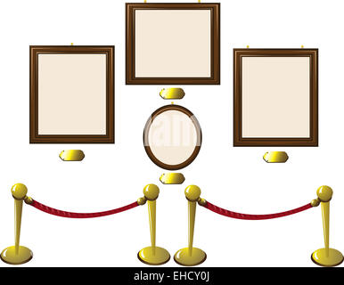 Frame Empty Grouped Empty picture frame in spotlight on the wall for certificate display ...