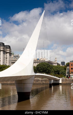 Argentina, Buenos Aires, Puerto Madero, Puente de La Mujer, the Women’s Bridge Stock Photo