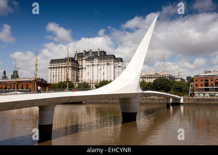 Argentina, Buenos Aires, Puerto Madero, Puente de La Mujer, the Women’s Bridge Stock Photo