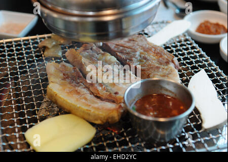 roasted Pork belly of Jeju Island Black pig in Korea Stock Photo