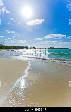 Vertical view of an amazing Cuban beach. Stock Photo