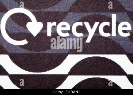 recycle logo on envelope with black and white design - disposal recycling recycle logo symbol Stock Photo