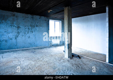 Destroyed dirty empty interior Stock Photo
