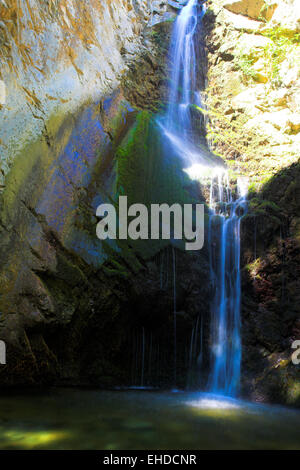 Big waterfall in mountains of troodos Stock Photo