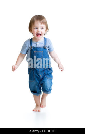 Happy little boy running Stock Photo