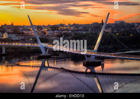 The Peace Bridge. Derry/Londonderry, Northern Ireland. Stock Photo